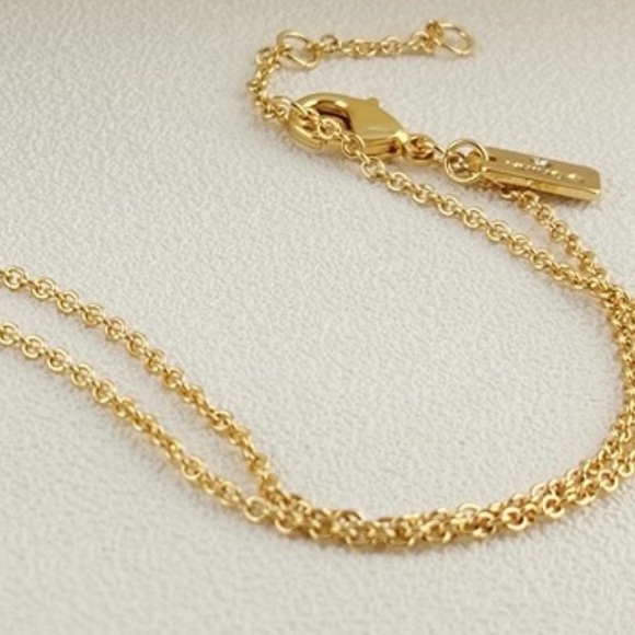 Coach Signature Padlock and Key NecklaceGold Chain and Silver Key - Picture 5 of 6